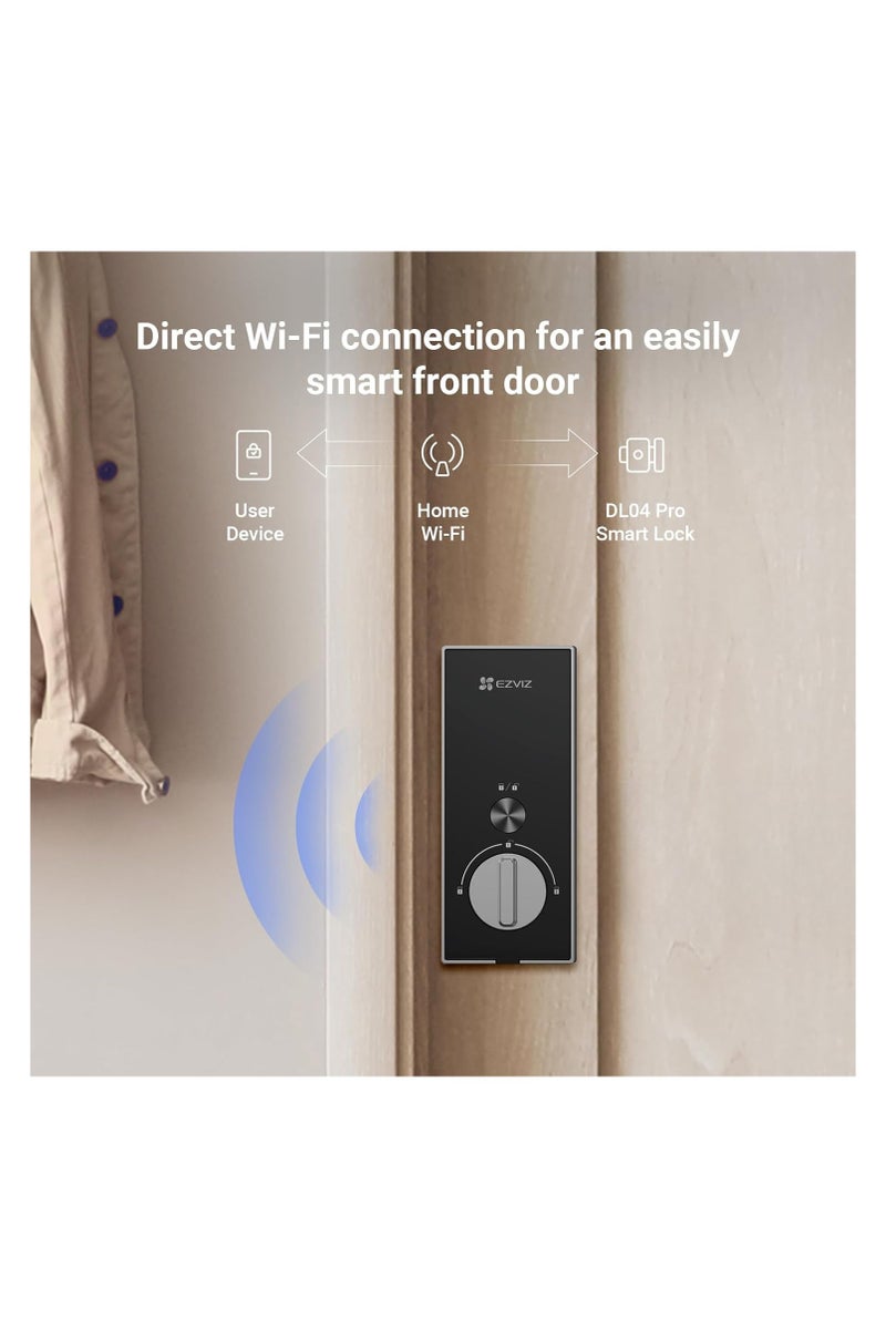 EZVIZ DL04 Pro Smart Lock – 5-in-1 Keyless Entry Door Lock with Fingerprint, Bluetooth & Wi-Fi, Privacy Mode, Real-Time Alerts & Aluminum Alloy Body - Image 4