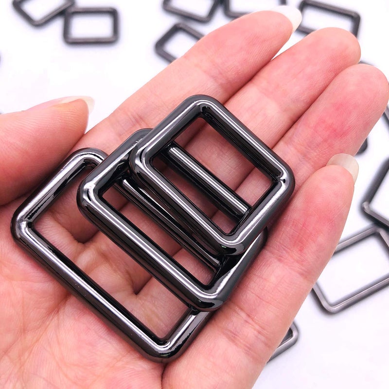 Hywei Metal Rectangle Ring Buckles Webbing Strap Loops Adjuster Snap Hook Heavy Duty Assorted Rectangle Ring for Bags Purse Handbag Making DIY Accessories 3 Sizes 20mm 25mm 32mm 20pcs Gunmetal Buckles  - Image 1