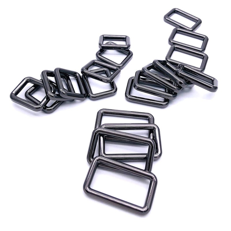 Hywei Metal Rectangle Ring Buckles Webbing Strap Loops Adjuster Snap Hook Heavy Duty Assorted Rectangle Ring for Bags Purse Handbag Making DIY Accessories 3 Sizes 20mm 25mm 32mm 20pcs Gunmetal Buckles  - Image 3