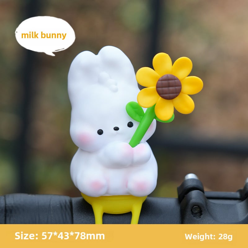 Generic Joyful Electric Car Ornament Cute Animal Figurine A milk rabbit