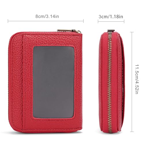 SENDEFN Leather Wallet Women RFID Blocking Small Compact Wallets Credit Card Holder with ID Window - Image 5
