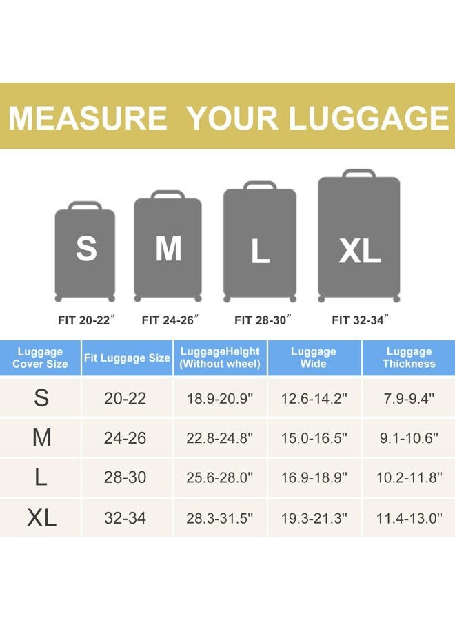 ANNA QUEEN Luggage Suitcase Cover,Suitcase Protector, Travel Suitcase Cover for 18-32 Inch Luggage, Stretchable & Washable Spandex Travel Accessories, #9, M(fits 24-26Inch suitcase) - Image 5