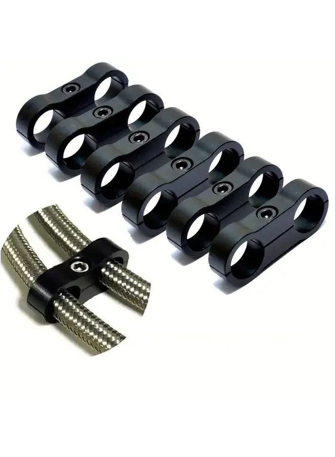 6 Pack 6AN Heavy Duty Aluminum Hose Clamp Connectors Corrosion Resistant for Fuel Oil Brake Water Gas Lines - Image 1