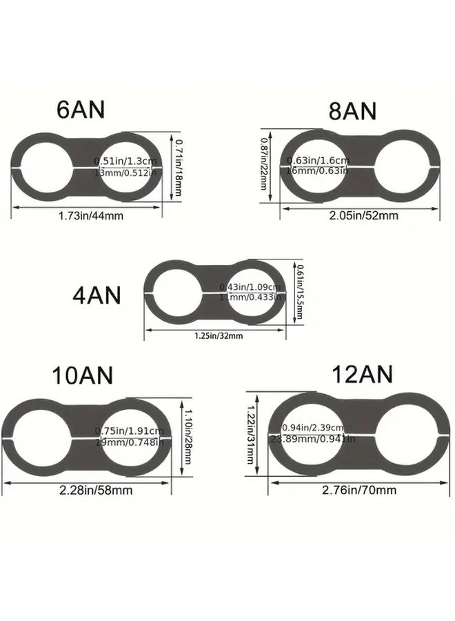 6 Pack 6AN Heavy Duty Aluminum Hose Clamp Connectors Corrosion Resistant for Fuel Oil Brake Water Gas Lines - Image 2