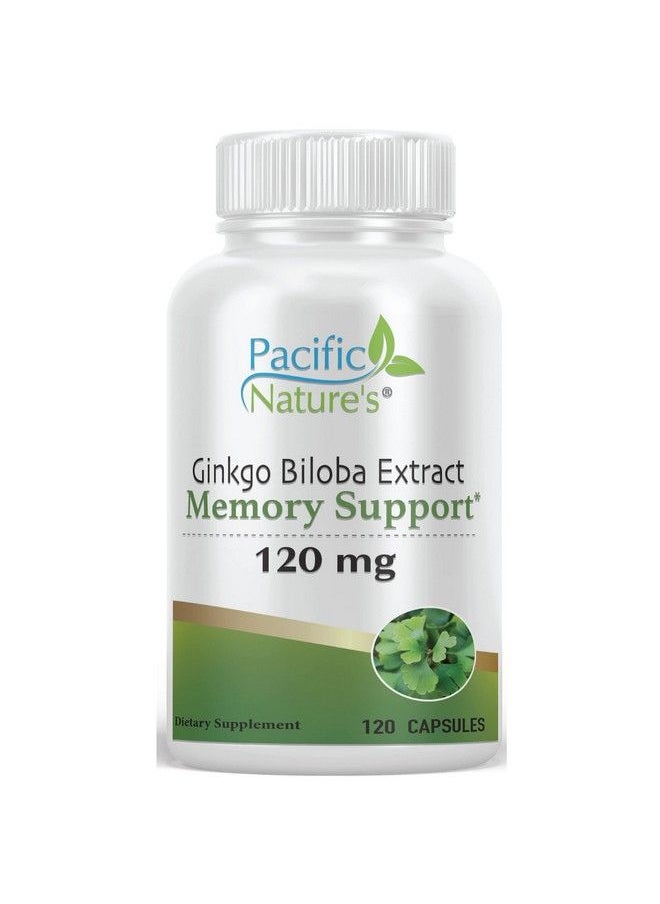 Pacific Nature's - Ginkgo Biloba 120Mg (120 Capsules) For Memory Support Focus And Healthy Brain Function Nongmo Gluten Free Vegetarian - Image 1