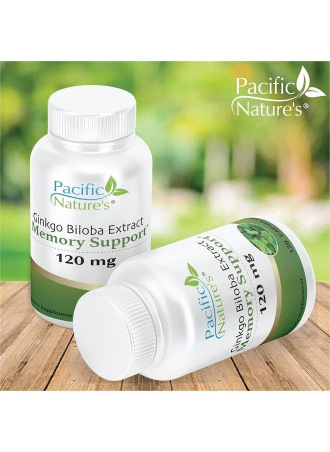 Pacific Nature's - Ginkgo Biloba 120Mg (120 Capsules) For Memory Support Focus And Healthy Brain Function Nongmo Gluten Free Vegetarian - Image 1
