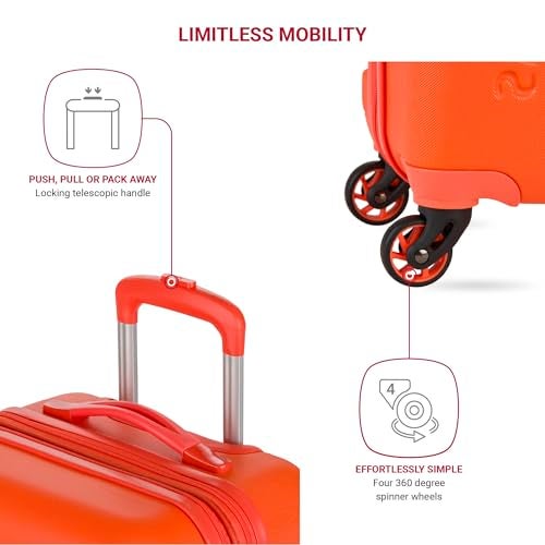 SwissGear 7366 Hardside Expandable Luggage with Spinner Wheels, Orange, Carry-On 19-Inch - Image 2
