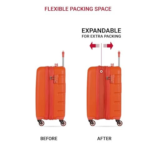 SwissGear 7366 Hardside Expandable Luggage with Spinner Wheels, Orange, Carry-On 19-Inch - Image 5