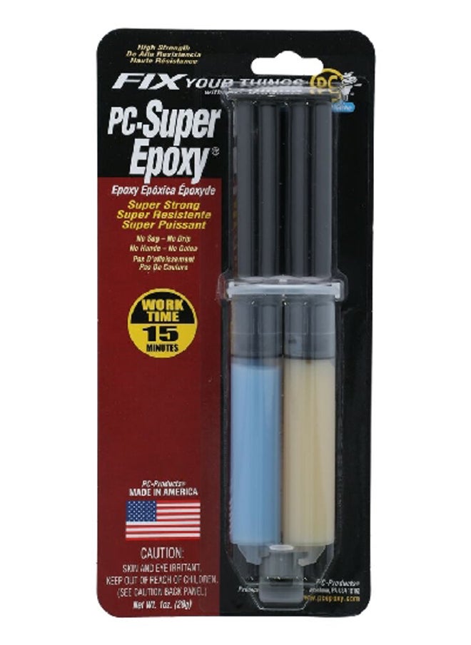 PC Products Super Epoxy High Performance Quick-Drying Seal Beige and Blue 28 g 16619  - Image 1