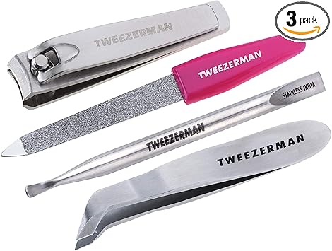 Tweezerman Mini Nail Rescue Kit Travel Small Manicure Set with Mini Fingernail Clipper Pushy Nail Cleaner Cuticle Nipper and Nail File Ideal for Travel and All Your Nail Care Needs - Image 1
