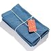 Caldo Linen Dinner Napkins  Rustic Soft and Durable Cloth  Washable and Reusable 4 Pack  20x20 inch Vintage Blue - Image 2