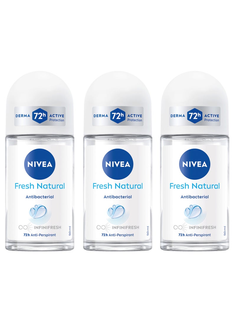 Nivea Pack Of 3 Nivea Fresh Natural Deodorant 50ml - Image 1