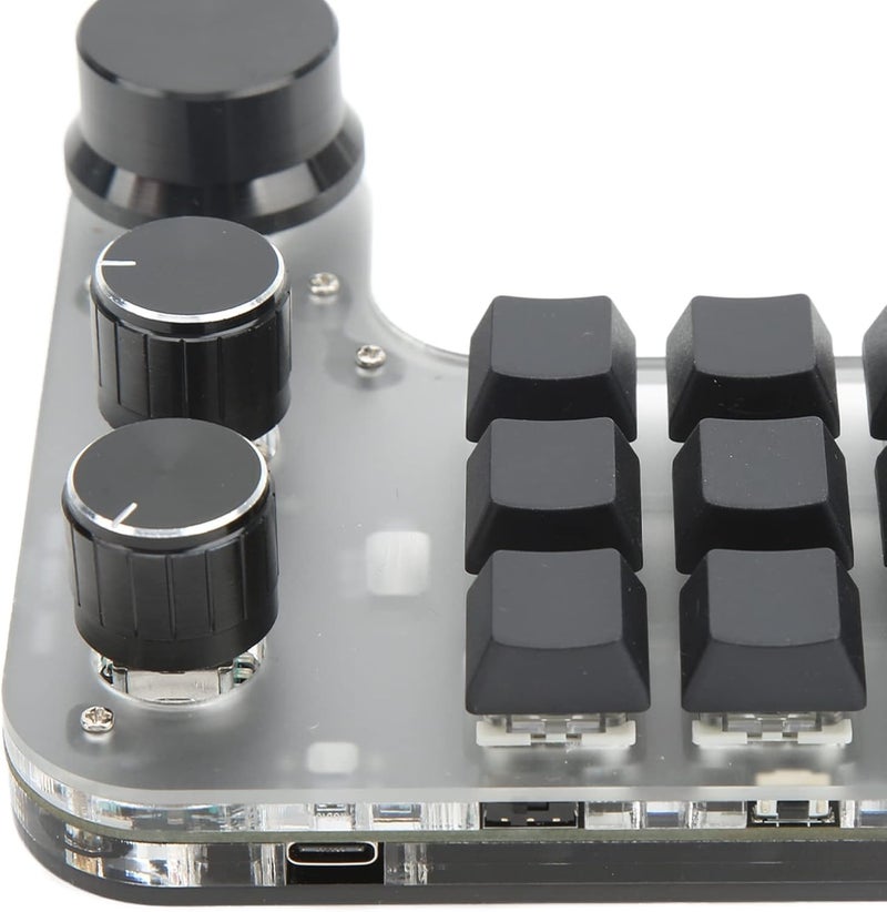 كلاراكو لوحة مفاتيح ميكانيكية بيد واحدة من كلاركو، لوحة مفاتيح ألعاب صغيرة قابلة للبرمجة بنفسك، 9 مفاتيح RGB، مع 3 مقابض، لوحة مفاتيح اختصار ميكانيكية متعددة الوظائف بمفتاح أزرق للمكتب والألعاب والموسيقى - Image 5