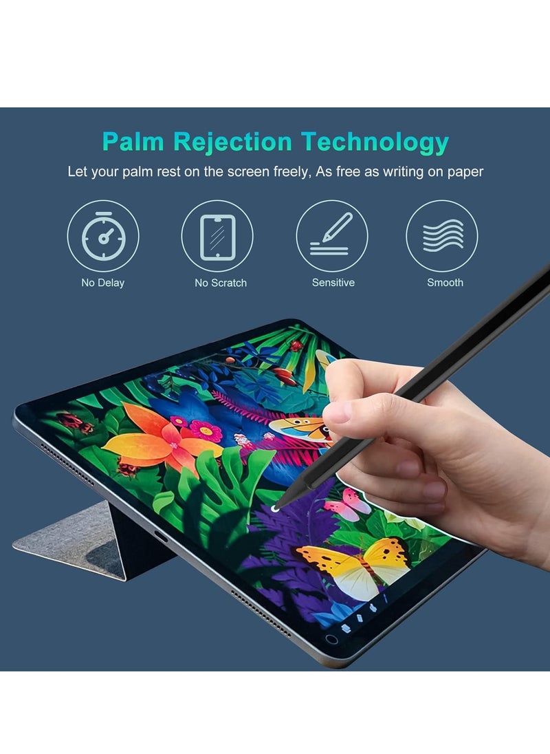 FARROBIZZ 2023 iPad Stylus Pencil for Apple iPad 2nd Generation Pen Compatible with iPad Pro 12.9"/11",iPad 10/9/8 Gen,iPad Air 5th/4th Gen,iPad Mini 6,Palm Rejection iPad Pen for Drawing and Writing,Black  - Image 2