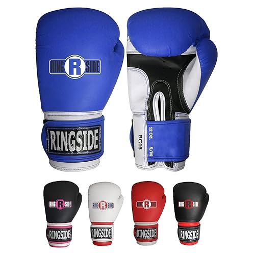 Ringside Pro Style Boxing Training Gloves Kickboxing Muay Thai Gel Sparring Punching Bag Mitts, Large/X-Large, Blue - Image 1