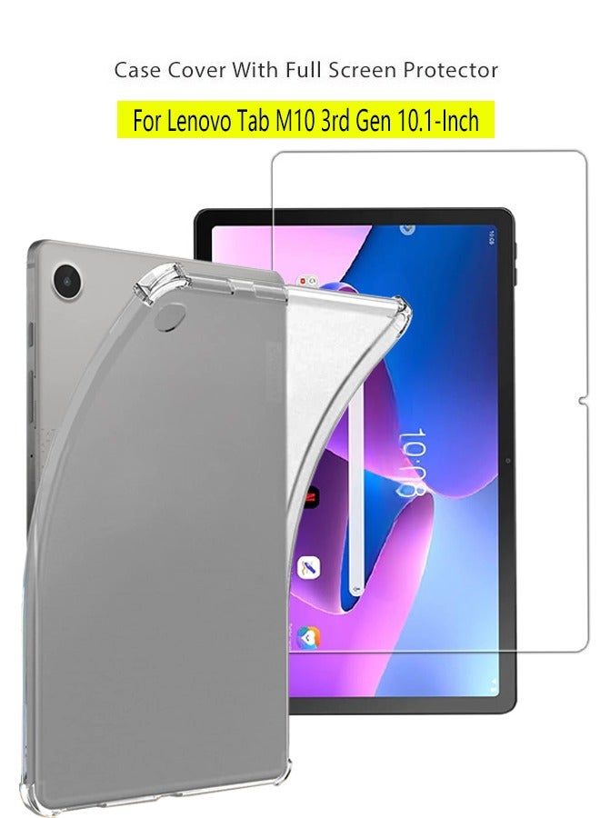 2 in 1 Lenovo Tab M10 3rd Gen 10.1-Inch Protection Pack - Ultra Clear Shockproof Case & Edge-to-Edge Screen Protector, 360 Degree Protection, Back Cover & Screen Protector for Lenovo Tab M10 3rd Gen 10.1-Inch  - Image 1