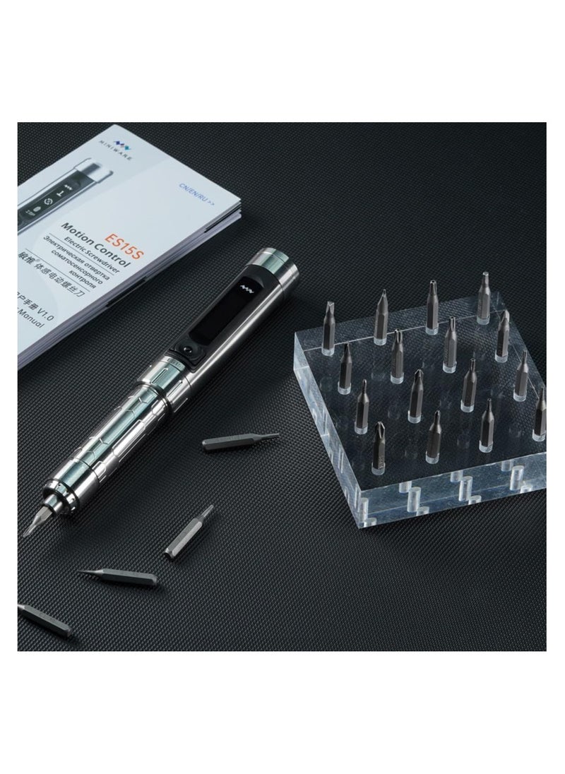 24PCS Bits Electric Screwdriver, Portable Screwdriver, Cordless OLED Display Motion Sensing Control Screwdriver, with LED Lights, Utility Computers Mobile Phone Repairs Tool, Repair Tool Kit