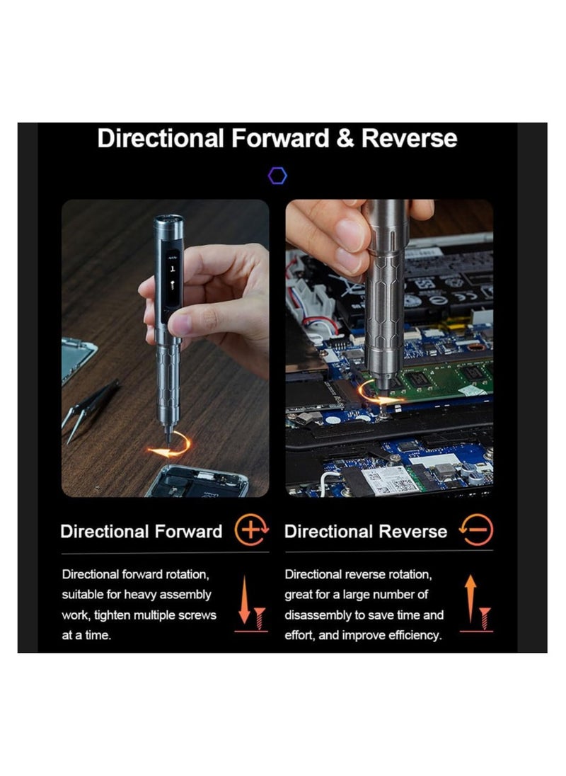 Miniware 24PCS Bits Electric Screwdriver, Portable Screwdriver, Cordless OLED Display Motion Sensing Control Screwdriver, with LED Lights, Utility Computers Mobile Phone Repairs Tool, Repair Tool Kit  - Image 2
