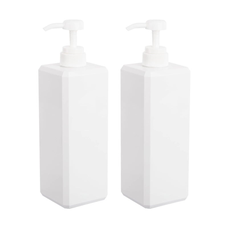 Pump Bottle Refillable Plastic Empty Lotion Soap Dispenser Liquid Container for Bathroom Shampoo and Body Wash 32oz1l White 2 Pack