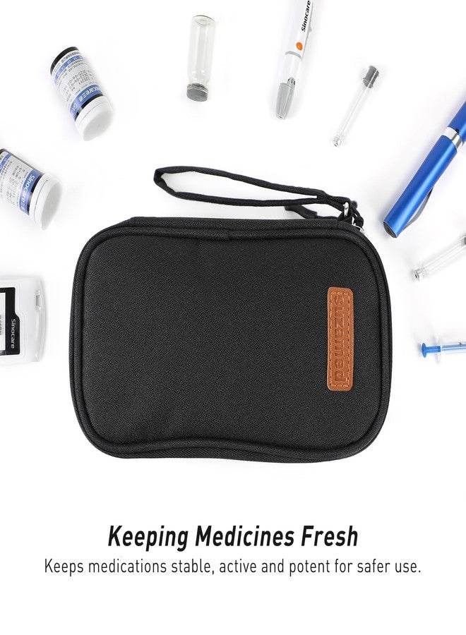 suzamed Insulin Cooler Travel Case, Double Layer Medicine Kit Diabetes Travel Case, Portable Medicine Organizer with 2Pack 150g Ice Pack TSA Approved for Insulin Pens Diabetic Supplies (Black) - Image 5