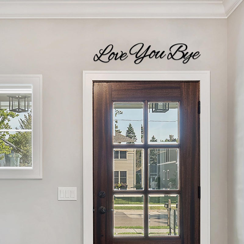 ESTART Love You Bye Sign Home Decor Express Love and Warm for Your Family Lovers Wall Art Gift Valentine Decorations Black Modern Letter Sign for Home Hallway Entryway Door - Image 2