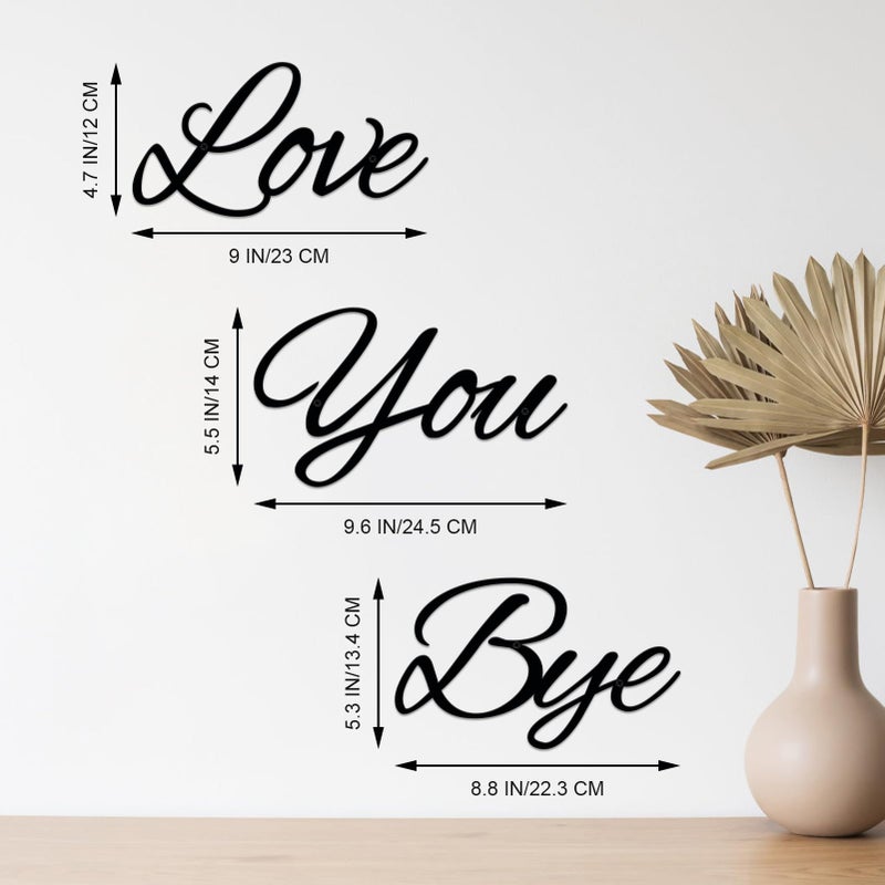 ESTART Love You Bye Sign Home Decor Express Love and Warm for Your Family Lovers Wall Art Gift Valentine Decorations Black Modern Letter Sign for Home Hallway Entryway Door - Image 4