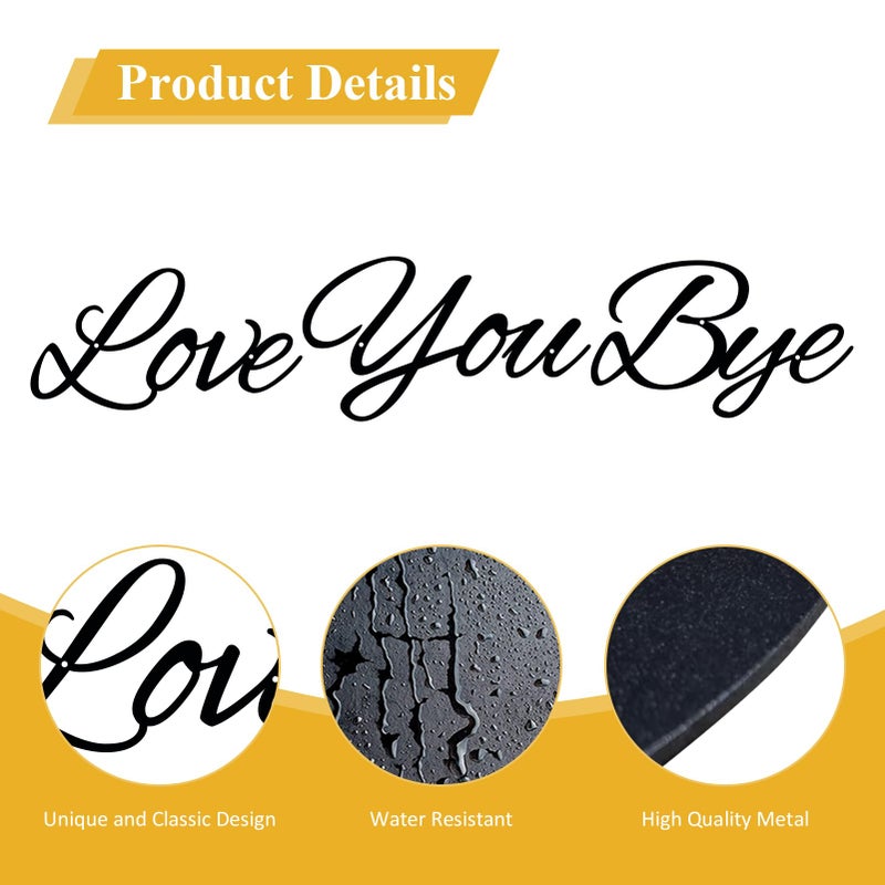 ESTART Love You Bye Sign Home Decor Express Love and Warm for Your Family Lovers Wall Art Gift Valentine Decorations Black Modern Letter Sign for Home Hallway Entryway Door - Image 5
