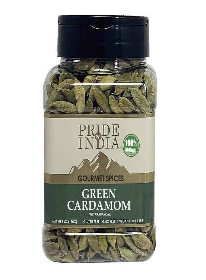 Pride of India Green Cardamom Whole 6 oz | Elaichi Pods for Sweet & Savoury Dishes | Bold & Intensely Aromatic Indian Spice for Curry, Biryani, Masala Tea, Baking, Drinks & Desserts - Image 1