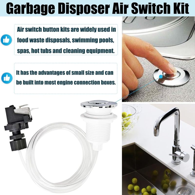 32mm air switch swimming pool bathtub intelligent induction control valve pneumatic switch (16A) White - Image 5
