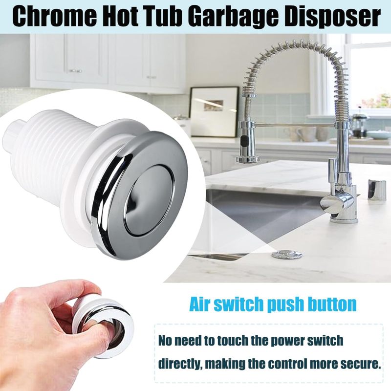 32mm air switch swimming pool bathtub intelligent induction control valve pneumatic switch (16A) White - Image 3
