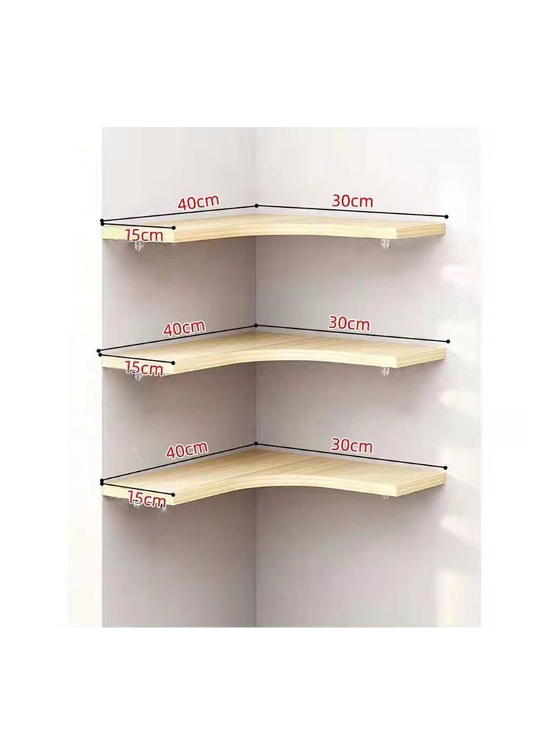 Rightsure - 3pcs Perforated wall shelf Corner bookshelf Corner wall shelf Triangular shelf Corner wall-mounted Corner storage cabinet Corner cabinet Triangular storage cabinet Corner storage rack Corner cabinet - Image 1
