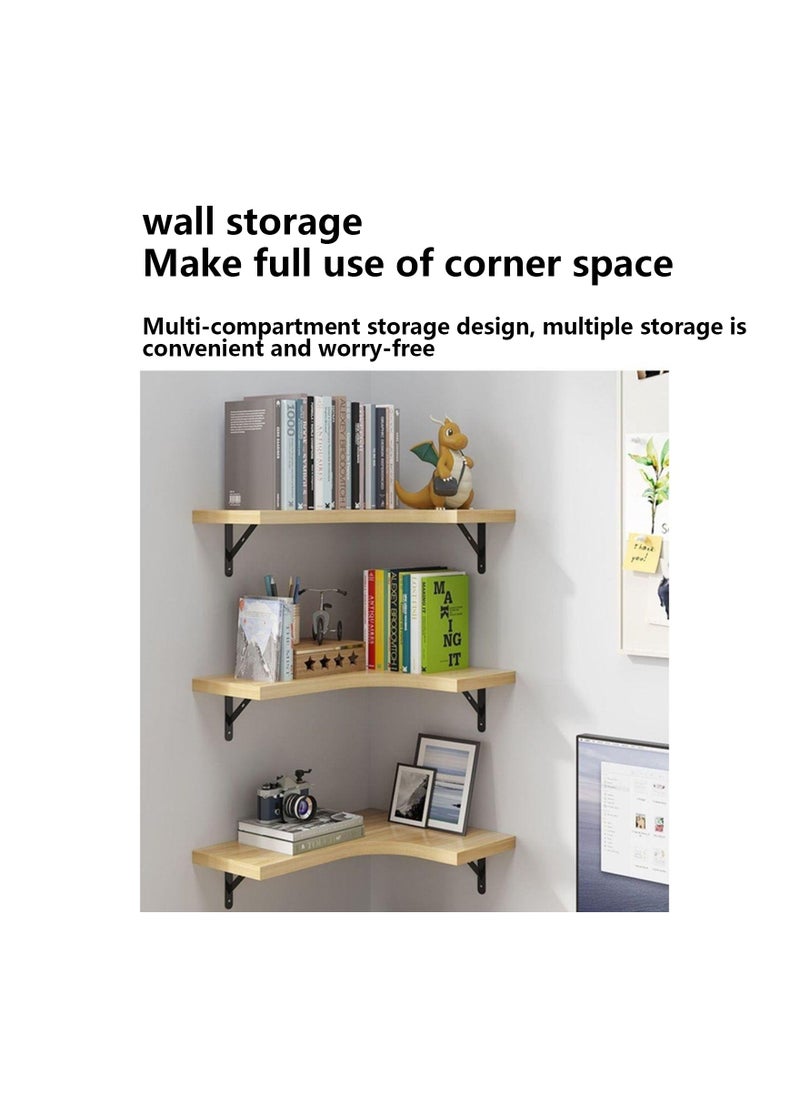 Rightsure - 3pcs Perforated wall shelf Corner bookshelf Corner wall shelf Triangular shelf Corner wall-mounted Corner storage cabinet Corner cabinet Triangular storage cabinet Corner storage rack Corner cabinet - Image 1