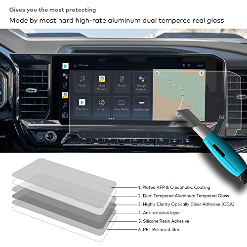 INNOSURE Glass Screen Protector for 2022/2023/2024/2025/2026 Chevrolet Silverado 1500 & GMC Sierra 1500, 2500HD 3500 HD 13.4" Touchscreen Anti Glare (Matte) - Image 3