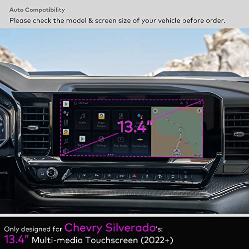 INNOSURE Glass Screen Protector for 2022/2023/2024/2025/2026 Chevrolet Silverado 1500 & GMC Sierra 1500, 2500HD 3500 HD 13.4" Touchscreen Anti Glare (Matte) - Image 2