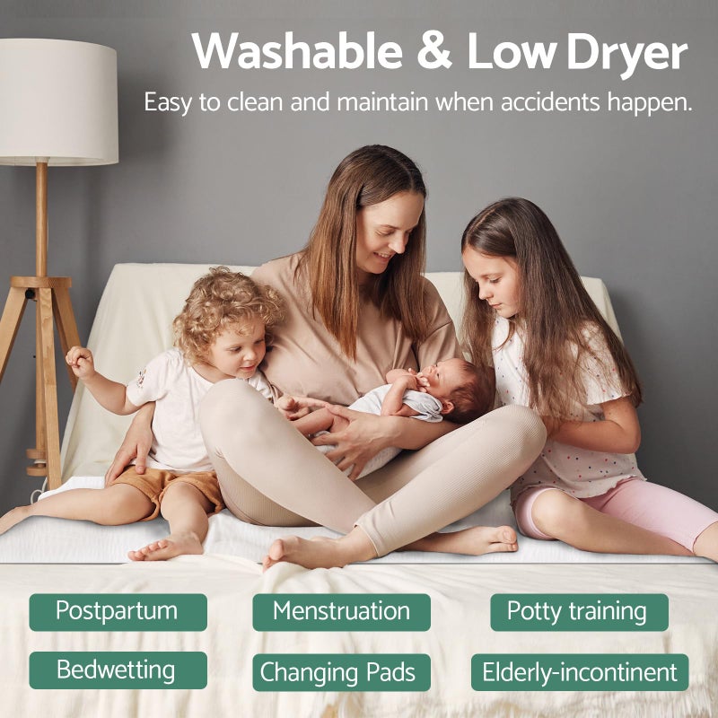 CoolShields Waterproof Bed Pads Incontinence 60" x 36" (Queen) Washable Reusable Mattress Protector Bedwetting Pad for Kids, Adults, Elderly, and Pets - Image 5