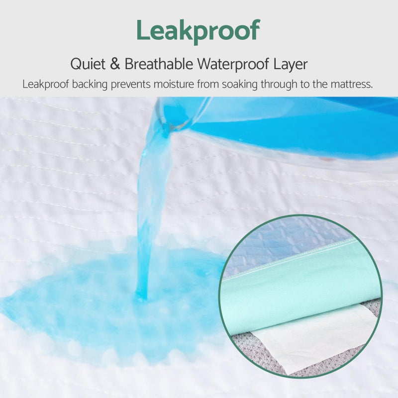 CoolShields Waterproof Bed Pads Incontinence 60" x 36" (Queen) Washable Reusable Mattress Protector Bedwetting Pad for Kids, Adults, Elderly, and Pets - Image 2