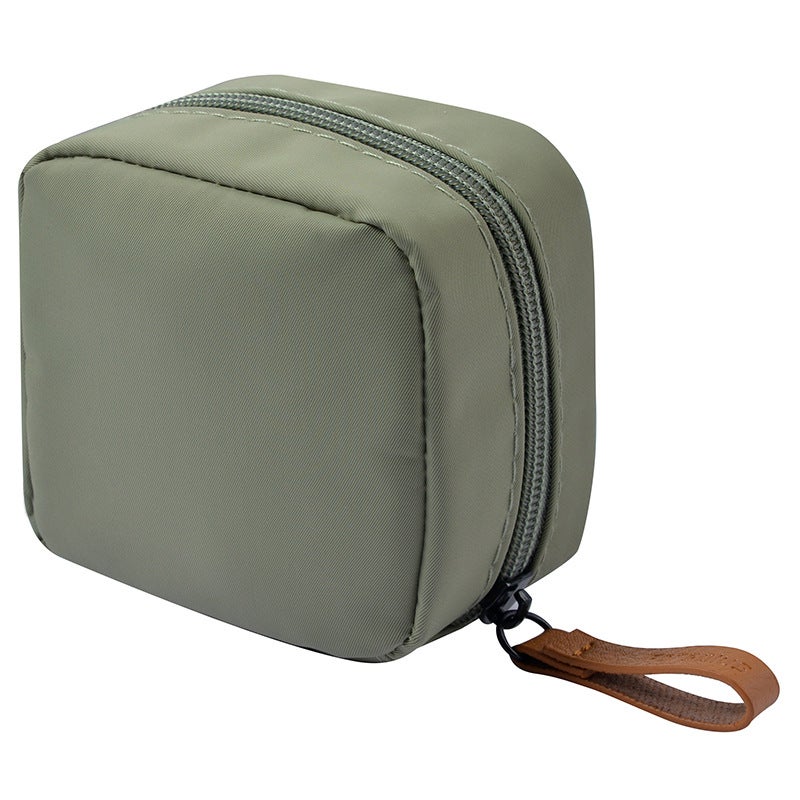 Korean-style Portable Waterproof Multifunctional Small Items Aunt Towel Storage Bag Instagram Style Lipstick Cosmetic Bag Women's Coin Purse(Army Green) - Image 1