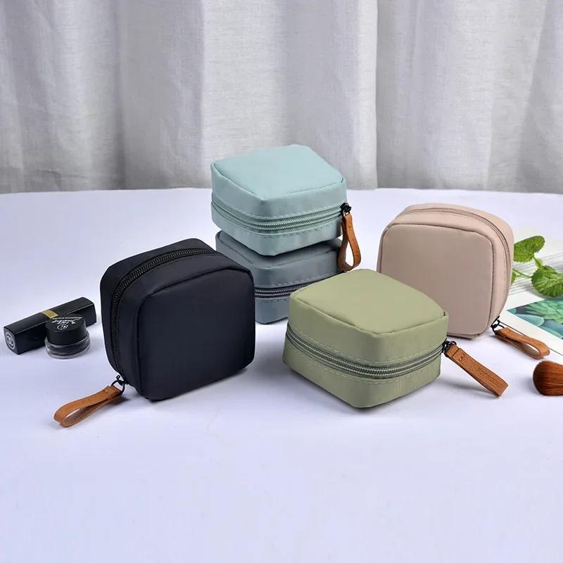Korean-style Portable Waterproof Multifunctional Small Items Aunt Towel Storage Bag Instagram Style Lipstick Cosmetic Bag Women's Coin Purse(Army Green) - Image 3