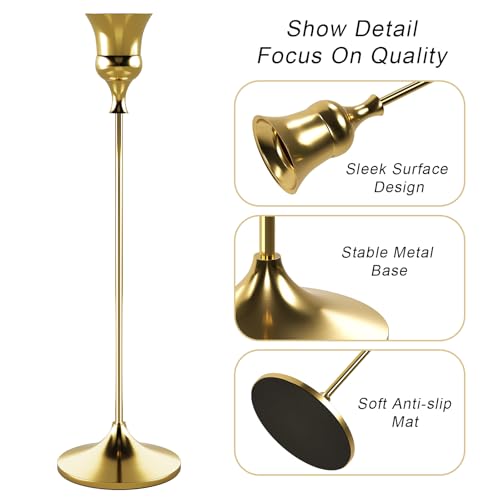 Showin Candlestick Holders Gold 6 Packs Taper Candle Holder for Candlesticks Candle Sticks Holder Decor for Home Decor - Image 3