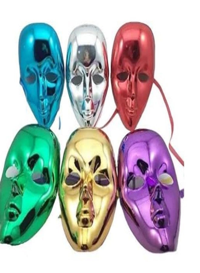 ASBK Decorative Face Masks Collection, Party and Halloween Masks,Various theme Mask Designs(Glossy Mask Pack of 6) - Image 1