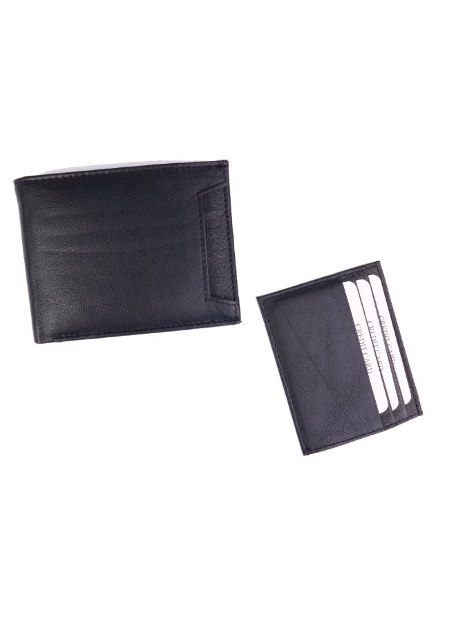 Genuine Cow Leather Bifold Men’s Wallet with Detachable Extra Card Holder Insert – Premium Quality Thick Dual Flap Gents Purse with Multiple Pockets – Guaranteed Authentic Cowhide - Image 4