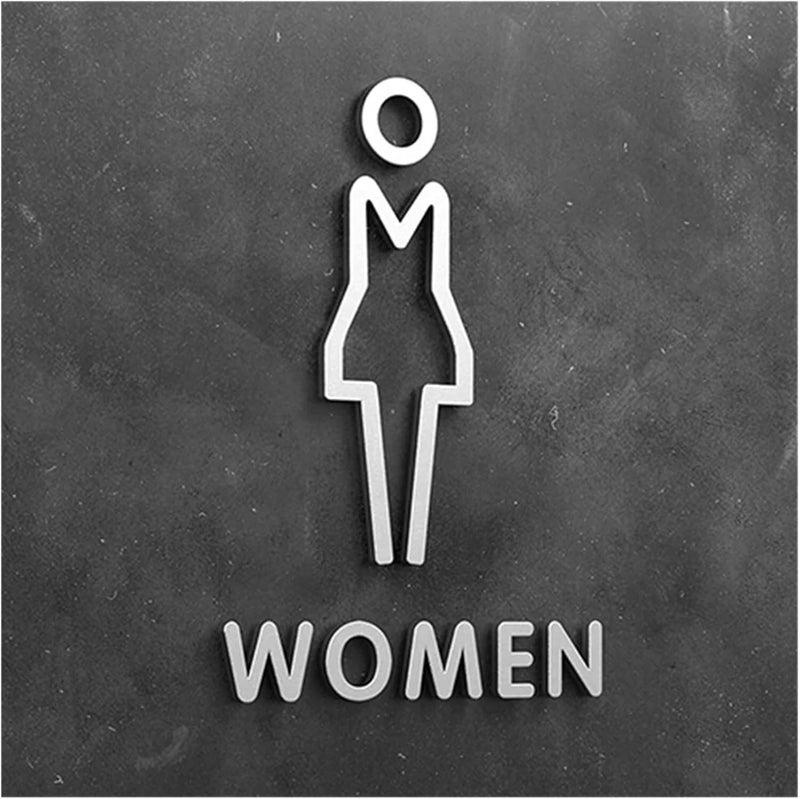 Bathroom Signs, 3D Arrow Toilet Sign Plate Elegant Wash Room Door Wall Label Sticker Bathroom(Color-08,18x11cm) - Image 1