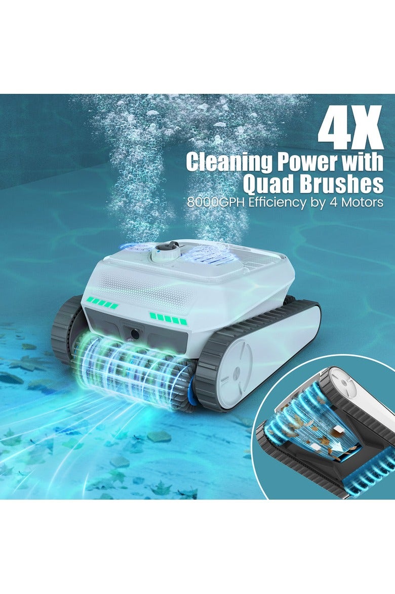 إيرروبو روبوت حمام السباحة AIRROBO PC200 Lite اللاسلكي يعمل بالبطارية، أرضية وحائط روبوت حمام السباحة، خط الماء، الكشف بالموجات فوق الصوتية، الملاحة الذكية، مدة تشغيل 150 دقيقة، منظف حمام سباحة يصل إلى 300 متر مربع - Image 2