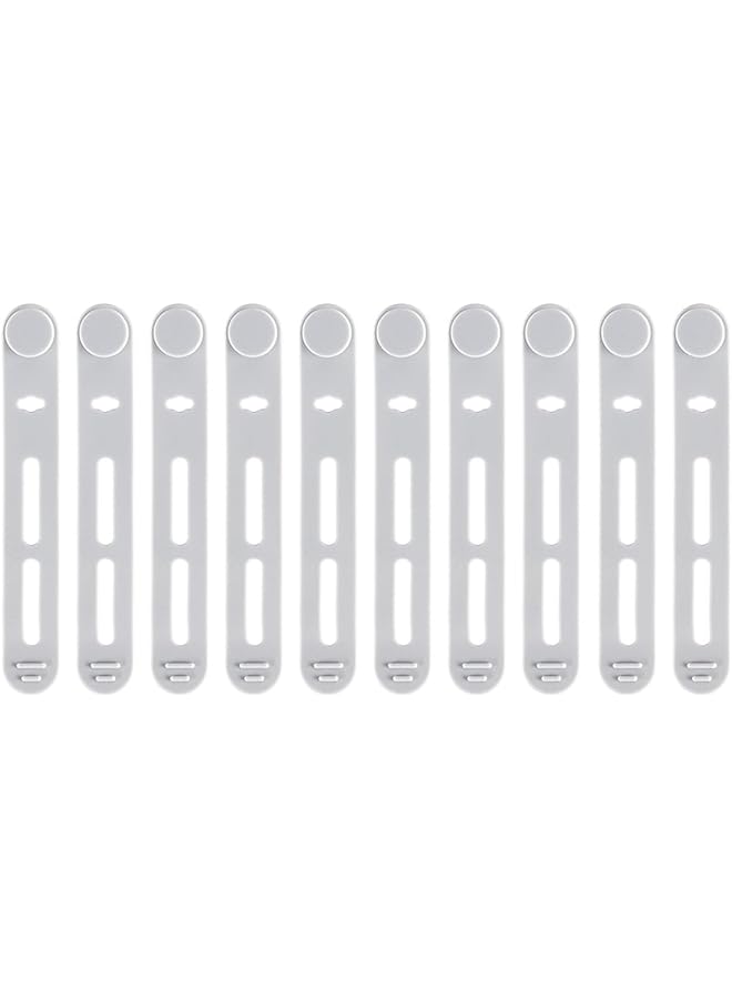 S-TOP 10 Pcs Reusable Cable Ties, Adjustable Silicone Cord Organizer, Charger Cord Holder, Multipurpose Elastic Cable Straps, Wire Organizer, Desk Cable Management Travel Accessories - Image 1