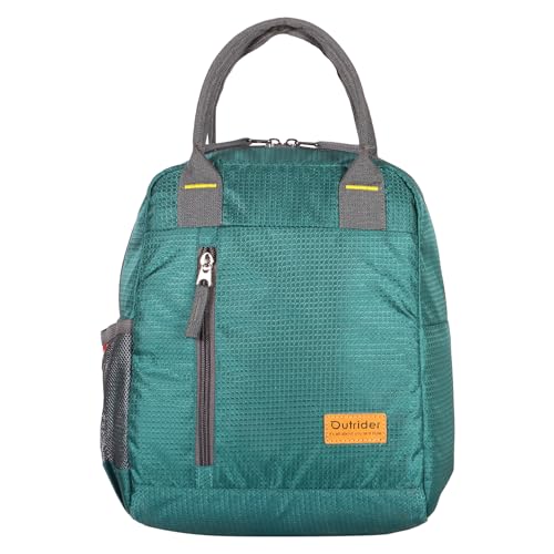 Outrider Polyester Jumbo Lunch Bag,Lunch Bag for Office Men, Women and Kids, Quality Tiffin Bag for School, Picnic, Work, Carry Bag for Lunch Box, 12 litres, Green - Image 1