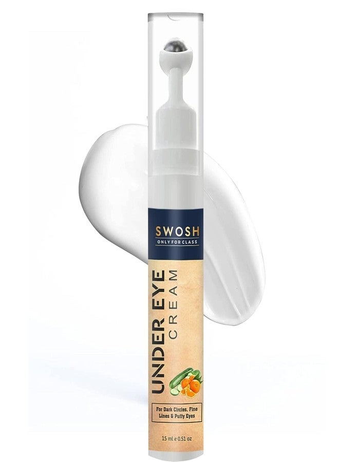 SWOSH Roll-On Under Eye Cream 15ml | Reduces Dark Circles, Puffiness & Fine Lines | Cooling Metal Roller for Easy Application | Lightweight Under Eye Gel for Men & Women | Daily Eye Care - Image 1