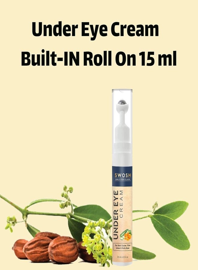 SWOSH Roll-On Under Eye Cream 15ml | Reduces Dark Circles, Puffiness & Fine Lines | Cooling Metal Roller for Easy Application | Lightweight Under Eye Gel for Men & Women | Daily Eye Care - Image 2
