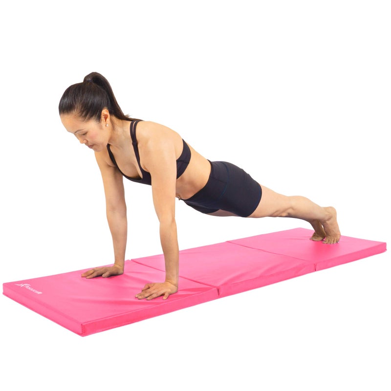ProsourceFit Tri-Fold Folding Exercise Mat - Pink - Image 4