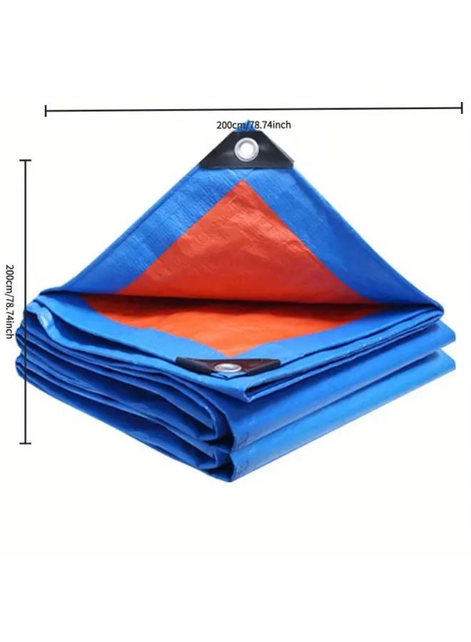 قماش القنب البلاستيكي السميك الثقيل أزرق 78 74x118 11 بوصة مقاوم للتمزق والأشعة فوق البنفسجية لجميع الأحوال الجوية - Image 4