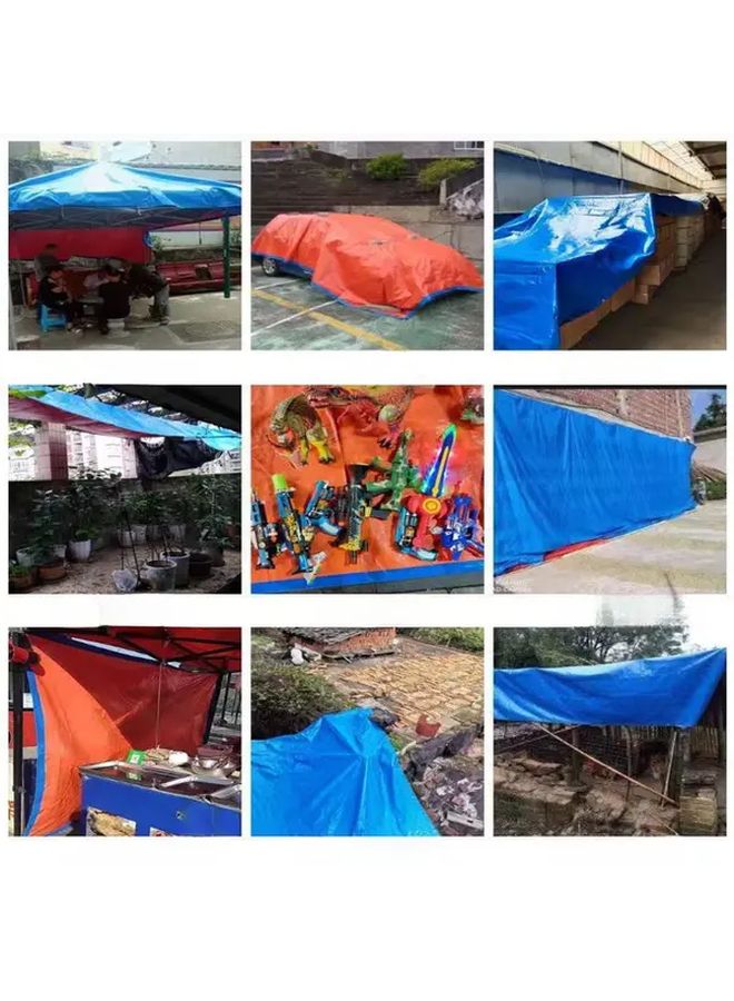 قماش القنب البلاستيكي السميك الثقيل أزرق 78 74x118 11 بوصة مقاوم للتمزق والأشعة فوق البنفسجية لجميع الأحوال الجوية - Image 3